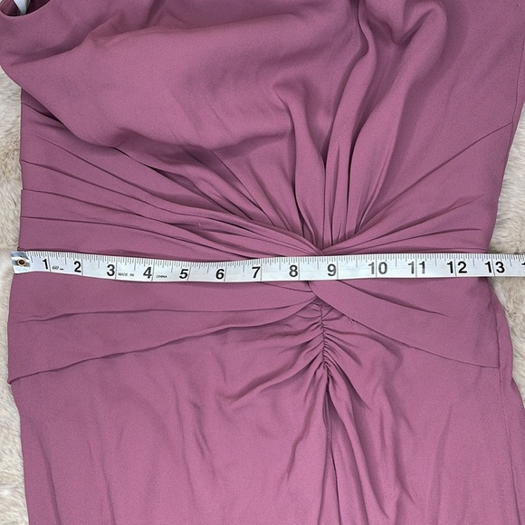 David’s Bridal•High-Neck Bridesmaid Dress in Chianti with Cascade Twist … - Picture 14 of 16